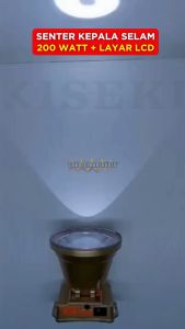 HEADLAMP 200 Watt Super Terang Baterai Lithium 9.900mAh Tahan 24Jam Jarak Sorot Sangat Jauh dan Selam WaterProof Anti Air Senter Kepala Super LED Kiseki Best Lighting 200 Watt CK-SK898G Cahaya Putih- Termurah Free Lensa Kuning - TSA