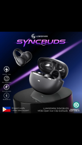 LUMISPARK SYNCBUDS M136 Open Ear Clip Earbuds for 5.4 Sports Headphones HD Call IPX-4 Waterproof Touch Control LED Display