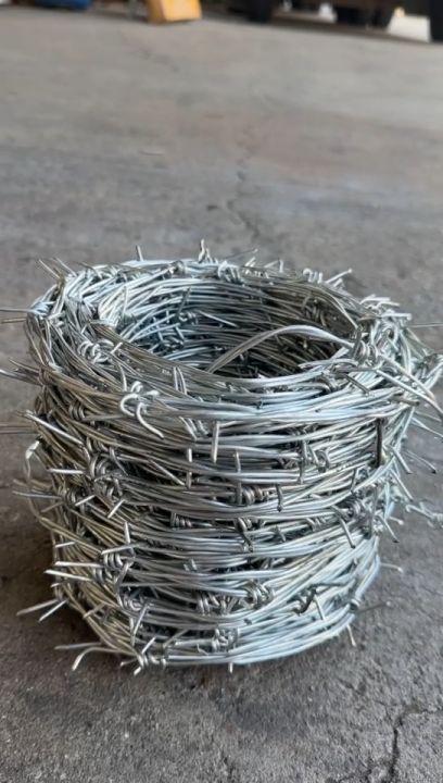 ลวดหนามชุบกัลวาไนซ์ หนา 2 มม. เบอร์ 14 สำหรับรั้วกันโจร