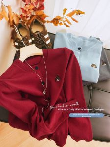 XIAOER | Elegant Durable Easy-Care Single Button Crew Neck Cardigan