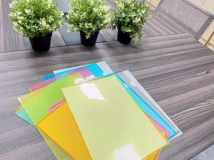 10 PCS L Shaped Folder Clear File Folder A4 Size/File protection cover