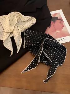 Korean Style Dots Versatile Silk Scarf Triangle Shape Fashion Summer Sun Protection