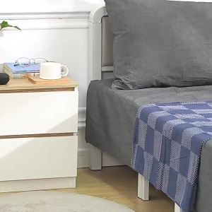 AIBM Solid Wood Bedside Table Mini Simple Modern Nordic Style Bedroom Small Narrow Side Cabinet With Drawers