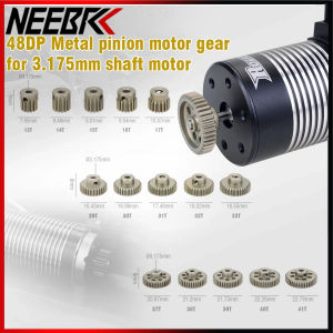 NEEBRC 48DP 3.175mm Shaft 13T-20T 21-30T 31T-48T Pinion Motor Gear for 1/10 RC Model Car Brushed Brushless Motor Accessories
