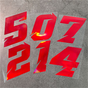 1PC Red Laser Arabic Numerals Motorcycle Stickers Waterproof for DIY Motorbike Fuel Tank Windshield Scooter Helmet Vinyl Decals