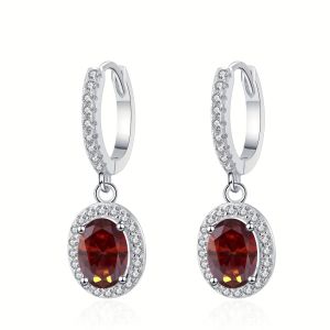 5*7mm Oval Cut Moissanite Drop Earring Ladies S925 Pure Silver Laboratory Cultivated Diamonds Luxury Wedding Jewelry