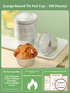 Small Size Air Fryer Special Use Paper Foil Bowl Egg Tart Tray Disposable Aluminum Foil Tray Kitchen Cooking Baking Utensils