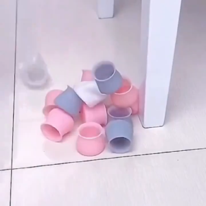 Set 4 Miếng Bọc Chân Bàn Ghế Hình Tròn Bằng Silicon Dày Chống Xước Sàn Giảm Tiếng Ồn