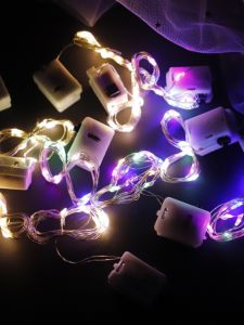 Waterproof LED Copper Wire Lights Creative Bedroom Decorative Room Flowers Gift Box Button Lamp Wedding Celebration Supplies