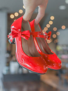 Princess High Heels Childrens Shoes Red Girls Performance Show Shoes Small Girls Walk in High Heels Kids Shoes PU Leather