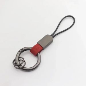 1/2pcs Car Keychain Universal Key Chains High Quality Universal Leather Car Keychain with Anti-Lost D-Ring