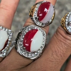 Silver Aries. Cincin Unik Pancawarna Merah Putih Warna Bendera unik dan keren. Ring Titanium Anti Karat ANti Luntur.