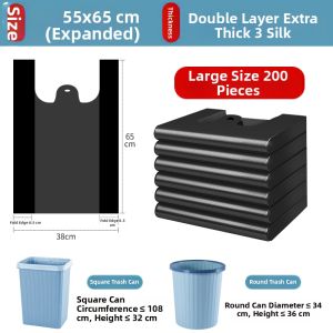 YONGFAN | Thick Handled Garbage Bags Black