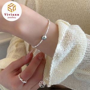 Viviann Original Design Authentic S925 Sterling Silver Bracelet Shiny Grey White Pearl Bracelet Elegant Pearl bracelets Silver Color Beads Chain For Womens Goth Chain On The Hand Charm Jewelry