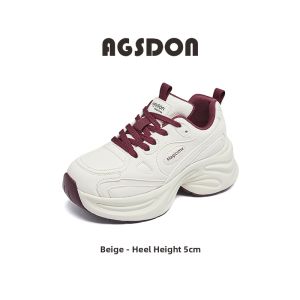 Agsdon | Heel Increasing Casual Soft Dad Shoes White