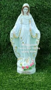 Tượng Công Giáo Đức Mẹ Ban Ơn màu dạ quang (phát sáng ban đêm) chất liệu composite cao 30cm 40cm - quà tặng công giáo