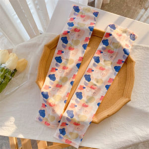 Summer Thin Ice Silk Sleeve Covers Womens Driving UV Protection Fashionable Arm Guards Lightweight Polyester Fiber Floral Pattern