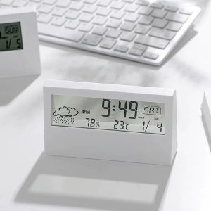 LED Thermometer Thermo-Hygrometer Multifunction Electronic Clock Temperature Humidity Meter Weather Station for Home With Alarm