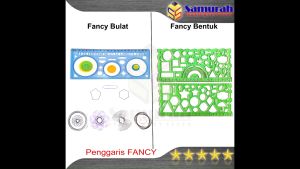 Penggaris Fancy Pola Lingkaran Bulat Geometri / Garisan Bentuk Kotak - Segitiga