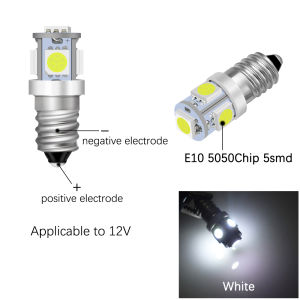 5PCS LED Flashlight Bulb Set car Interior Light 3V 6V 9V 12V 24V Compatible with Metal Threaded Base Bike Replacement Light