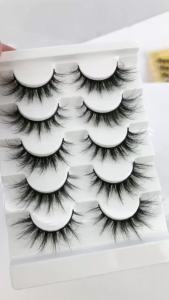 5 Đôi Mi Giả 3D Mink Dày Mềm Mại Tơi Bồng Tự Nhiên Dạng Dải Dành Cho Trang Điểm Mắt