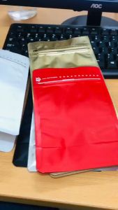 [1KG/SIZE]- TÚI ZIPPER 8 CẠNH ĐỰNG CAFE (MÀU TRẮNG - ĐỎ - ĐEN GIẤY BẠC ĐỒNG)