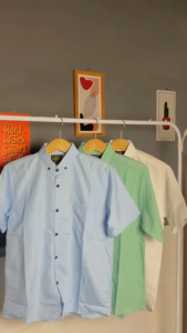 Kemeja Polos Pria Lengan Pendek Pink Dusty