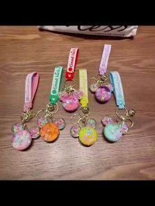 Exquisite And Cute Acrylic Floating Mickey Mouse Backpack Pendant Keychain Mickey Doll Couple Quicksand Keychain