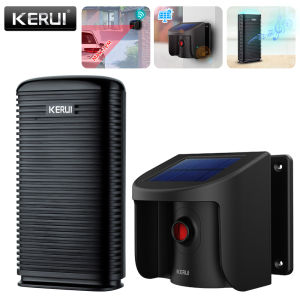 TONGWODE | KERUI Driveway Alarm System With Solar Powered PIR Motion Sensor Detector Waterproof for Outdoor Welcome Burglar Security Alarm
