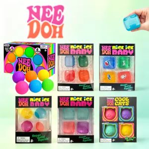 Needoh Mini 4 Pack Blind Box Nice Cube Sensory Toys Stress Pinching Relieving Puzzle Solving Venting Children Festival Gifts