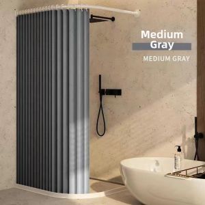ZHUOLESHI | Curved Waterproof Magnetic Shower Curtain