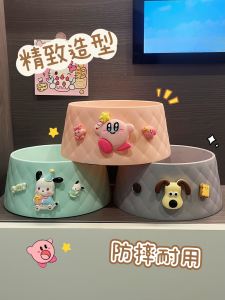 Cute Cartoon Cat Dog Bowls Anti-Flip Pet Water Bowl High Aesthetic Value Creative Pet Supplies Cat Food Bowl Dog Drinking Bowl