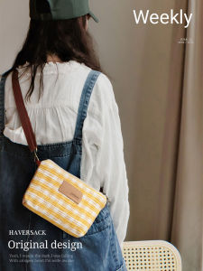 กระเป๋าสะพายข้างลายสก็อตสไตล์ญี่ปุ่นใหม่ปี 2025 กระเป๋าสะพายข้างทรงสี่เหลี่ยมเล็กแบบลำลองสำหรับผู้หญิงในฤดูร้อน กระเป๋าสะพายข้างแบบสะพายข้างแบบลำลองขนาดเล็ก