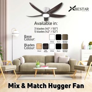 [CDC SG60] Yes-Basic Install-Wifi BESTAR VITO-5 Ceiling Fan DC Motor 24W LED Light Dimmable Google Tuya Smart Life Great Wind Spread 42/52in (5-Blades)