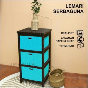 LEMARI TV/MEJA TV MODERN MINIMALIS MURAH 5 KOTAK RAK ROTTAN SINTETIS  KOTAK MOTIF TERBARU SUSUN SAMPING BUFFET TV/MEJA TV
