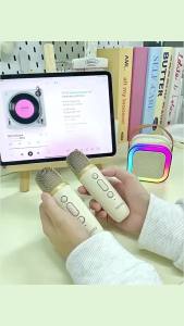Bluetooth Speaker K12 Portable Karaoke Machine 5.3 PA System With 2 Wireless Microphones Home Family Singing Childrens Gifts