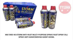 WB-7/WD-40 STORM ANTI-RUST MULTI-PURPOSE SPRAY/ RUST SPRAY OIL/SPRAY ANTI KARAT/MINYAK KARAT 400ML