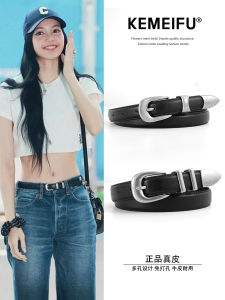 Thắt Lưng Da Thật Cho Nữ Thiết Kế Mới 2024 Thắt Lưng Da Thật Màu Bạc Cổ Điển Khóa Cài Nhỏ Thiết Kế Thắt Lưng Quần Jean