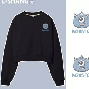 PARIROO SWEATER CROP DISNEY MONSTER CUTE / SWEATER CROP KOREAN STYLE WANITA TERBARU 2023 / SWEATER CROP KOREA AESTHETIC / SWEATER CROP CEWEK OOTD KEKINIAN