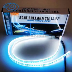 cuci gudang sepasang 2pcs lampu alis running slim flexibel 2 warna sen running kuning dan senja biru ukuran 30 cm