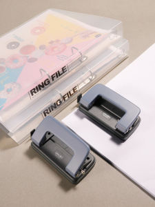 Deli A4 Hole Punch Loose Leaf Folder Transparent Large Capacity Double Hole Student  Paper Organizer Thickened Page Insert Box