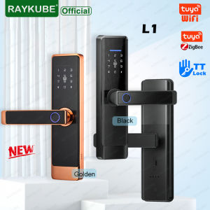 RAYKUBE L1 Black Smart Door Lock Tuya WiFi/ Tuya ZigBee / TT Lock APP Fingerprint Digital Lock Electric Door Lock