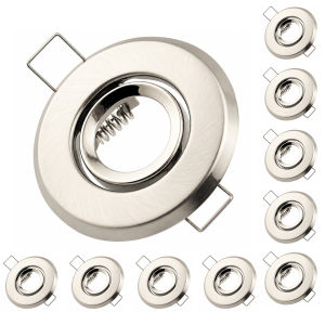 1/10PCS Round LED Ceiling Downlight MR11 Lamp Holder 70mm Dia 45mm Cutout Satin Nickel Ceiling Spotlight Mounting Brackets