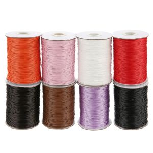 1mm 1.5mm 2mm Waxed Cord Line Round Black Red White Korean Cotton Rope Thread String For Jewelry Necklace Making