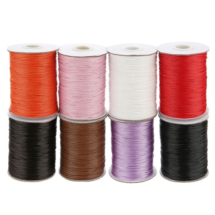 1mm 2mm Waxed Cord Line Round Black Red White Korean Cotton Rope  Thread String For Jewelry Necklace Making