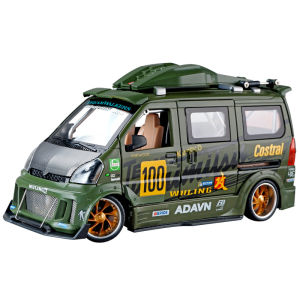 1:24 Scale Wuling Alloy Car Model Diecast Car Sound Light Car Lovers Collection Kids Birthday Gift Metal Boys Toys