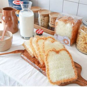 Toast-Shaped Dish Sponge Dishwashing Cloth Wet and Dry Reusable Scrubbing Pad for Kitchen Fun Bread-Like Scouring Cleaning Towel