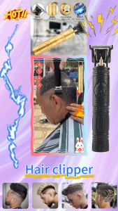 Fly-soft ตัดผม USB ปัตตาเลี่ยนตัดผมมืออาชีพ ไร้สายไฟฟ้า ผู้ชายตัดผมเครื่ องตัดผมแบบชาร์จไฟได้ ใช้ได้ทั้งเด็กและผู้ใหญ่