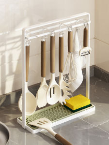 Kitchen Utensil Rack Drainage Dishwashing Rice Spoon Soup Spoon Storage Holder Home Kitchen Utensils Dishcloth Storage Hanger