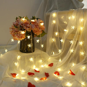 LED Star Fairy ไฟโซ่แบตเตอรี่/USB Powered String ไฟ Garland สําหรับงานปาร์ตี้งานแต่งงาน Terrace Garden ตกแต่งคริสต์มาส
